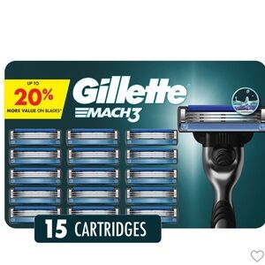 Gillette Mach3 Men’s Razor Blade Refills 15 Cartridges